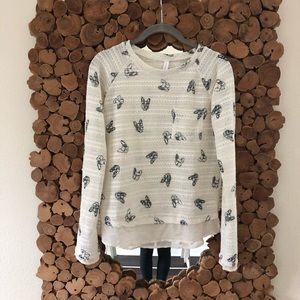 Never worn! Frenchie sweater with faux silk hem.